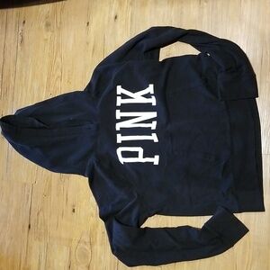 PINK black hoodie sz L